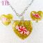 best selling yellow heart sweet candy design young girl earring indian jewelry set in latest design