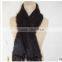 Women Winter Knitted Real Mink Fur Scarf with Hood