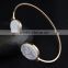 White turquoise disc wire bangle