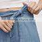 Hot Trendy Women High Waist Pockets Bow Sashes Denim Jeans Harem Pants Trousers
