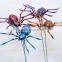 Hot Sale in Russia 6 inch Glitter Surface Spider Plastic Decorative Halloween Garden Stakes