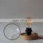 Decorative indoor cloche table light with Edison filament bulbs