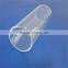 One end closed clear quartz glass tube
