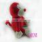 custom cute red and white stuffed plush monkey toy factory