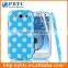 Set Screen Protector And Case For Samsung Galaxy S3 I9300 , Dot Pattern Hard Gel TPU Mobile Phone Case