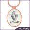 Professional Good Price Stylish Sliver Car Logo Printing Car Keychain for Renault