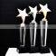 Golden metal trophy with base factory customized top star tower award