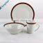 12 pcs Porcelain dinner set vajilla tableware color band kitchen wares