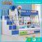 Multi-function blue triple kids bunk bed