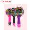 Abundant Hair & Antistatic Detangling Comb Eyecandy Rainbow Wave Curly Plastic Hair Brush