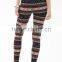 2016 Autumn Fashion Ethic Stylish Print Slim Stripes Workout Fittness Leggings for Women Pencil Pants
