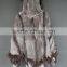 Women Winter Outwear Genuine Raccoon Fur Trim Cape with hood/tassels/poncho