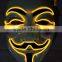 Vendetta el wire mask / EL wire party mask for Halloween / EL wire halloween mask