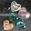 Natural Crystal Heart Stone With Skeletons Face Carving Ornaments