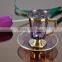 Glass golden/silver/copper plated cup saucer set