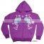 Girl Fashion Polyester Zipper Up Fleece Hoodie