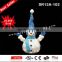 Lighted LED outdoor tinsel christmas snowman decoration with blue hat