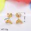 wholesale 22k gold plated stainless steel Footprints stud earrings