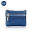 Soft leather pocket wallet zipper coin purse with small size