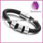 High quality braided leather bracelet with stainless steel magetic buckle