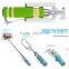 2016 Hot Sale selfie handle stick mini extendable cable monopod with mirror wired selfie stick