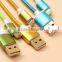 Wholesale 1m/2m/3m fabric braided Colorful high speed cellphone data cables for apple iphone and samsung