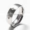 Wholesale grooved stone inlay custom titanium ring