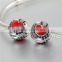 Hot Red Enamel Heart Clasp With Jet CZ Stones 925 Silver Clasp Bracelet Clasp