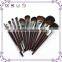 Top quality 11 / 15pcs red sandalwood handle sofeel synthetic hair private label make up brushes cosmetics makeup brushes set