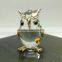 Crystal Peacock Hand Blown Clear Glass Art Gold Trim Figurines Home Decor / Bird animals Collection / Gift