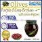 High Quality 100% Tunisian Table Olives,Purple Olives Broken with Green Peppers, Purple Olives 370 ml Glass Jar