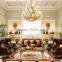 Vintage Living Room Sofa Set, Exquisite Hand Painting Wooden Sofa, Classic Button Tufted Chesterfield Sofa Couch set