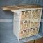 2016 FSC multi-function folding factory price home furniture foldable ironing board storage cabinet with wicker basket drawer
