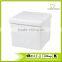 White Faux Leather Foldable Cube Foot Rest Portable Storage Ottoman