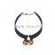 gold bell charms suede leather bracelet