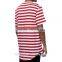 2017 new style summer custom striped t-shirt with curved hem