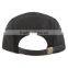 Black wool blend 5 panel hat and cap nylon strap