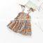 S33544W Girl Summer Clothes Floral Print Sleeveless Princess Dress