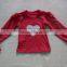 Children Girls Cotton Ruffle Plain Shirt With Heart Wholesale Baby Girls 2017 New Fashion Shirt Boutique