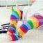 Four seasons Baby cotton rainbow feet long stripes socks