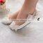 White bow-tie bridesmaid shoes pearl handmade flower wedding dress dress ladies' shoes WS013