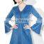 Fashion Jean Dress Long Sleeve Denim Dress with Flared Cuffs Rayed Edging