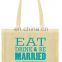 Eat Drink Wedding favors Gift Bag Custom Canvas Tote Shopping Bags