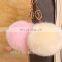 Multicolor faux fur pom keychain