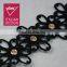 2017 new design black color cotton eyelet lace trim for garment decoration