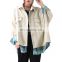 TWOTWINSTYLE Korean Patchwork Hit Color Women's Jacket Lapel Collar Long Sleeve Oversized Loose Coat Female