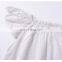 2019 Fly Sleeve White Round Neck T-shirt & Plaid Ruffle Skirt Girls Cotton Outfit 2pcs set