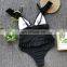 Sexy Swimwear Female V-neck Ruffled Mesh Swimsuit Beach Bathing Suit Women Swimsuit Bathers Swimwear Female Brazilian Biquinis