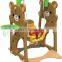 Mini Lovely bear kids swings equipment with plastic slide