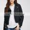 Faux Leather Zippered Front Pockets Moto Jacket